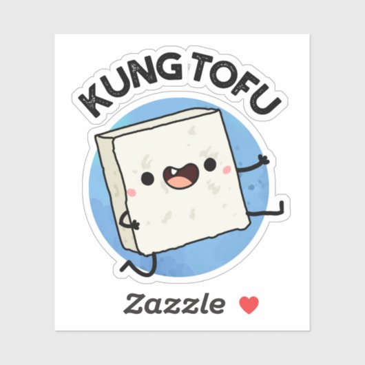 Kung Tofu Funny Kungfu Tofu Pun Aufkleber (Blatt)