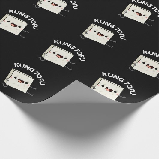 Kung Tofu Funny Kungfu Tofu Pun Dark BG Geschenkpapier (Ecke)