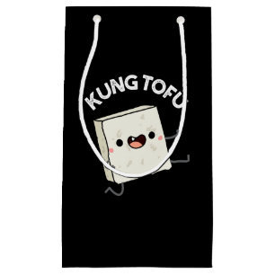 Kung Tofu Funny Kungfu Tofu Pun Dark BG Kleine Geschenktüte