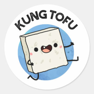 Kung Tofu Funny Kungfu Tofu Pun Runder Aufkleber