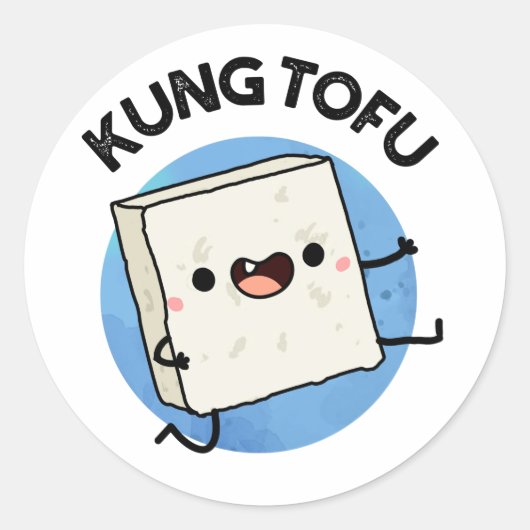 Kung Tofu Funny Kungfu Tofu Pun Runder Aufkleber (Vorderseite)