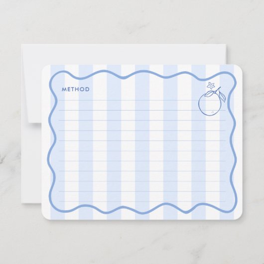 Kungezeichnete Grenz-Zitrus-Brautparty-Rezept-Kart Einladung (Rückseite)