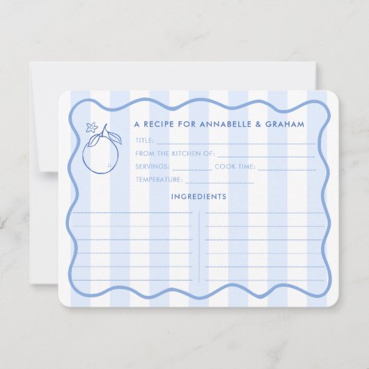 Kungezeichnete Grenz-Zitrus-Brautparty-Rezept-Kart Einladung (Vorderseite)
