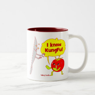 KungFu Tomate-Gekritzel-Kunst-Tasse Zweifarbige Tasse