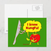 KungFu Tomato Doodle Art Postkarte (Vorne/Hinten)