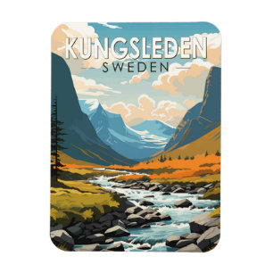 Kungsleden Schweden Reise Kunst Vintage Magnet