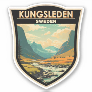 Kungsleden Schweden Reisen Kunst Vintag Aufkleber