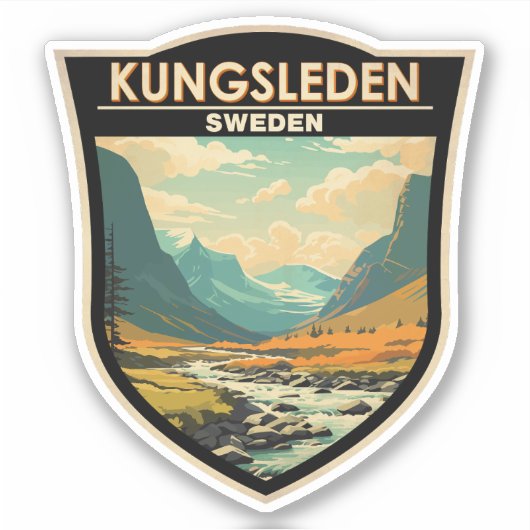 Kungsleden Schweden Reisen Kunst Vintag Aufkleber (Vorderseite)