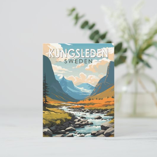 Kungsleden Schweden Reisen Kunst Vintag Postkarte (Stehend Vorderseite)