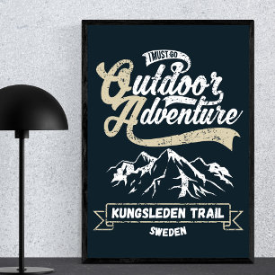 Kungsleden Trail in Lappland, Schweden - Vintage Poster