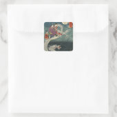 Kunisada II Der Drache Quadratischer Aufkleber (Tasche)
