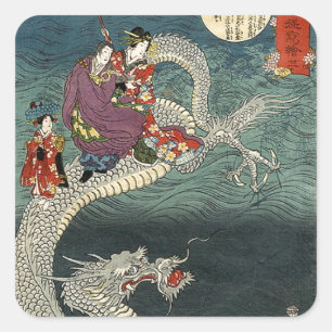 Kunisada II Der Drache Quadratischer Aufkleber