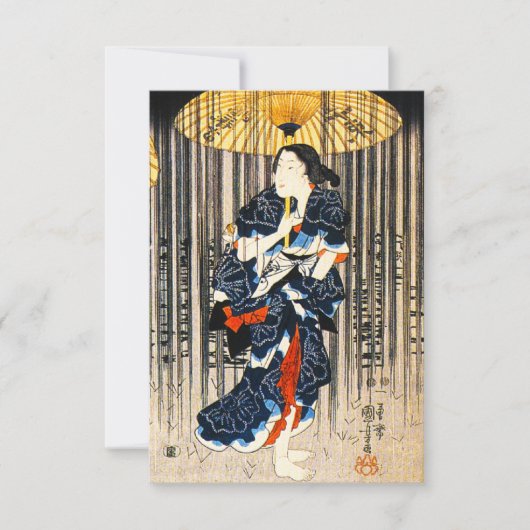 Kuniyoshi Drei Frauen mit Einladungen für Umbrella (Vorderseite)