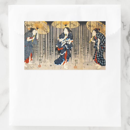 Kuniyoshi drei Frauen mit Umbrellas Aufkleber (Tasche)