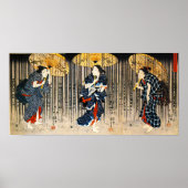 Kuniyoshi Drei Frauen mit Umbrellas-Poster Poster (Vorne)