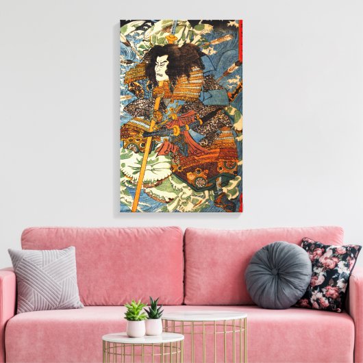 Kuniyoshi Samurai Canvas Print Leinwanddruck (Insitu (Wohnzimmer))