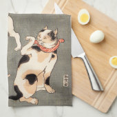 Kuniyoshi vier Katzen Küchentuch (Viertel Falte)