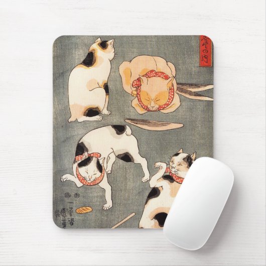 Kuniyoshi vier Katzen Mousepad (Mit Mouse)