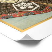 Kuniyoshi Vintag Japan Warrier Akechi Mitsuhide Poster (Ecke)