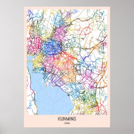 Kunming China City Map Poster