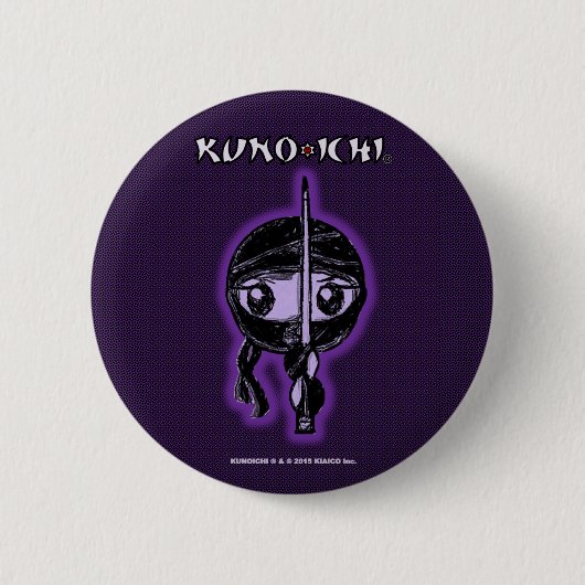 KUNOICHI lila Knopf Button (Vorderseite)