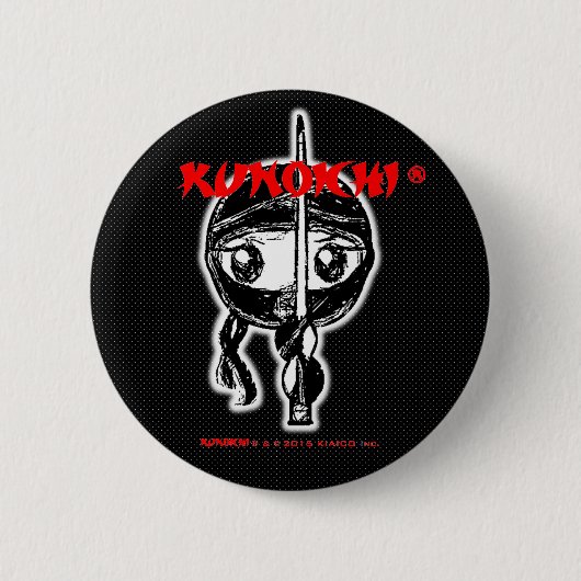 KUNOICHI* "schwarzer Knopf " Button (Vorderseite)