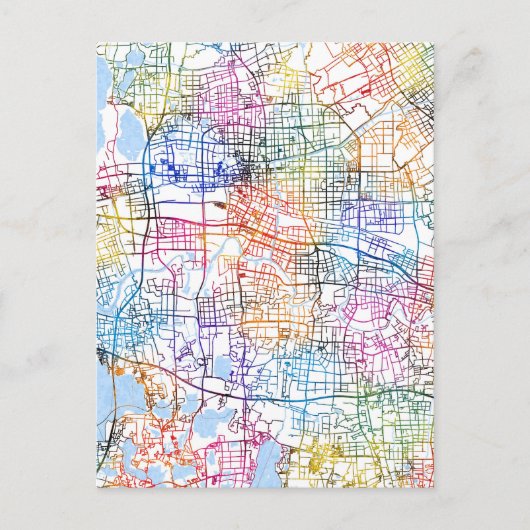 Kunshan China City Map Postkarte (Vorderseite)