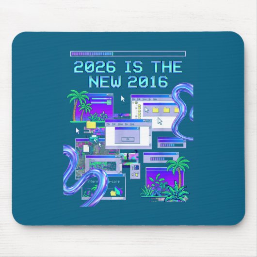 Kunst 2016 Vaporwave Pixel Computer Ästhetik Mousepad (Vorne)