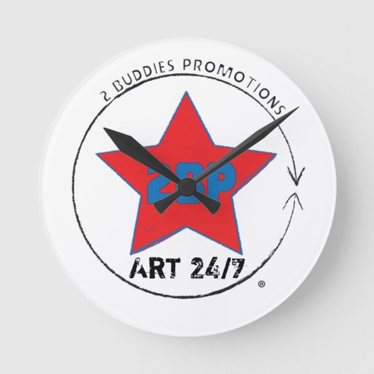 Kunst 24/7 runde wanduhr (Vorderseite)