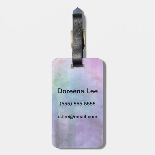 Kunst abstrakter Watercolorhintergrund auf Papier Gepäckanhänger (Rückseite vertikal)