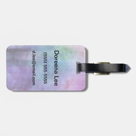 Kunst abstrakter Watercolorhintergrund auf Papier Gepäckanhänger (Rückseite horizontal)