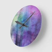 Kunst abstrakter Watercolorhintergrund auf Papier Runde Wanduhr (Winkel)