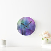 Kunst abstrakter Watercolorhintergrund auf Papier Runde Wanduhr (Zuhause)