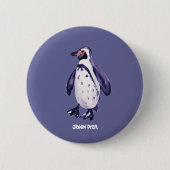 Kunst-Abzeichen-Knopf: John-Farbstofflila Penguin Button (Vorderseite)