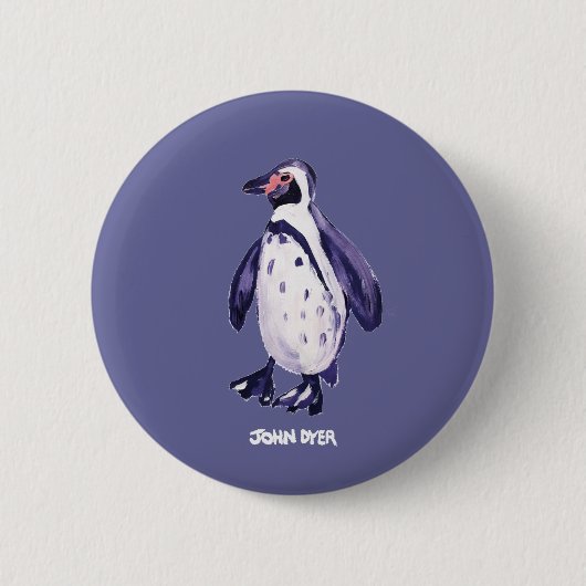 Kunst-Abzeichen-Knopf: John-Farbstofflila Penguin Button (Vorderseite)