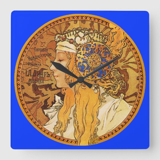 Kunst Alphonse Mucha Nouveau Uhr (Vorderseite)