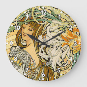 Kunst Alphonse Mucha Nouveau Uhr