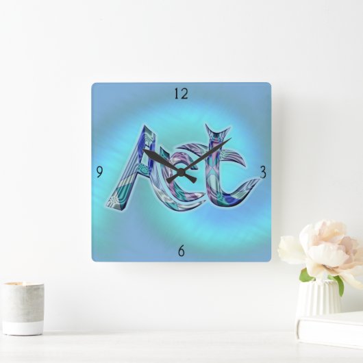 Kunst am Weltplatz Quadratische Wanduhr (Zuhause)