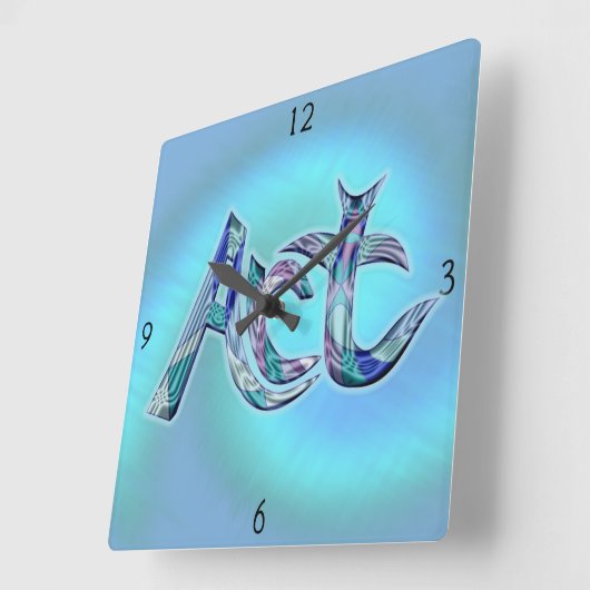 Kunst am Weltplatz Quadratische Wanduhr (Winkel)