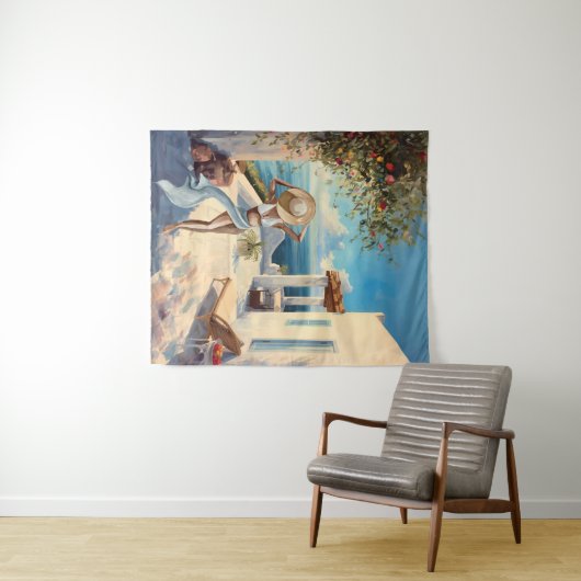 Kunst an der Küste | Mittelmeerküste Wandteppich (Beispiel (Horizontal))