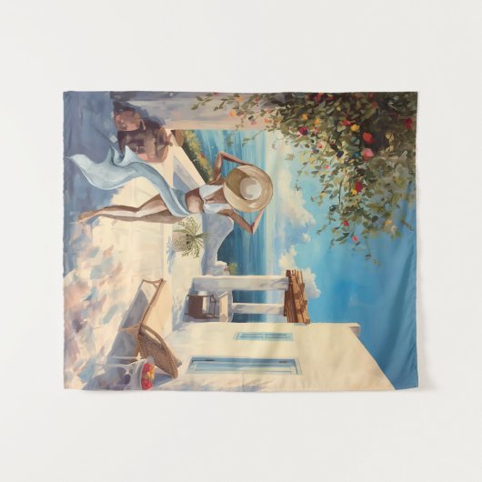 Kunst an der Küste | Mittelmeerküste Wandteppich (Vorderseite (Horizontal))