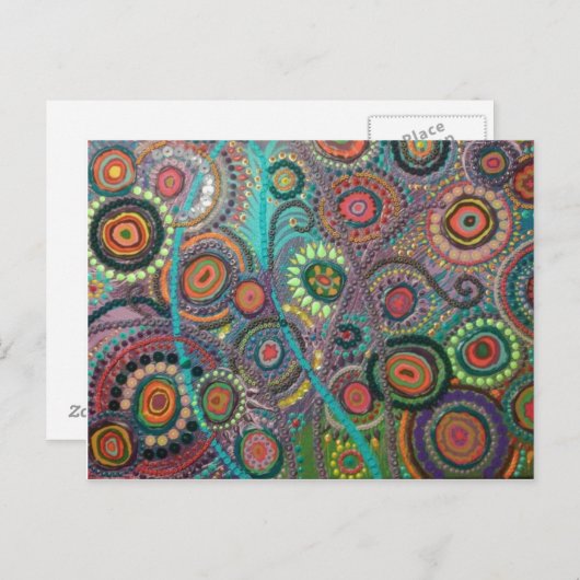 Kunst auf einer Postkarte (Pfau) (Vorne/Hinten)