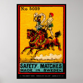 Kunst auf Streichholzschachteln im Stil der Mitte Poster