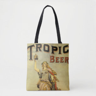 Kunst auf Vintage-Produktetiketten, Tropic Beer Gl Tasche
