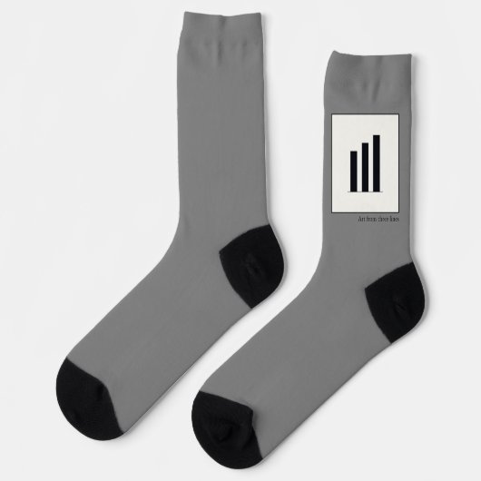 Kunst aus drei Linien - aufsteigend Socken (Linkes Detail)