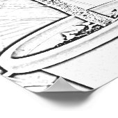 Kunst-Biken in Schwarz und Weiß Poster (Ecke)