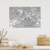 Kunst-Biken in Schwarz und Weiß Poster (Küche)