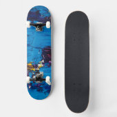 Kunst Blau Cool Skateboard (Vorderseite)