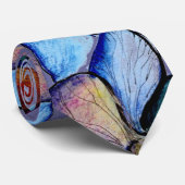 Kunst-blaue Orchideen-Krawatte Krawatte (Gerollt)