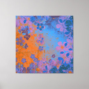 Kunst Blumen Grunge Hintergrund Muster 2 Leinwanddruck